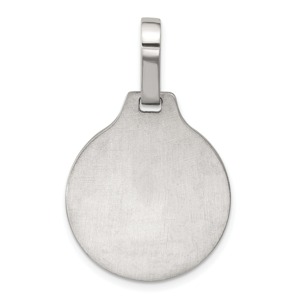 Sterling Silver Black Epoxy Bass Fish Pendant