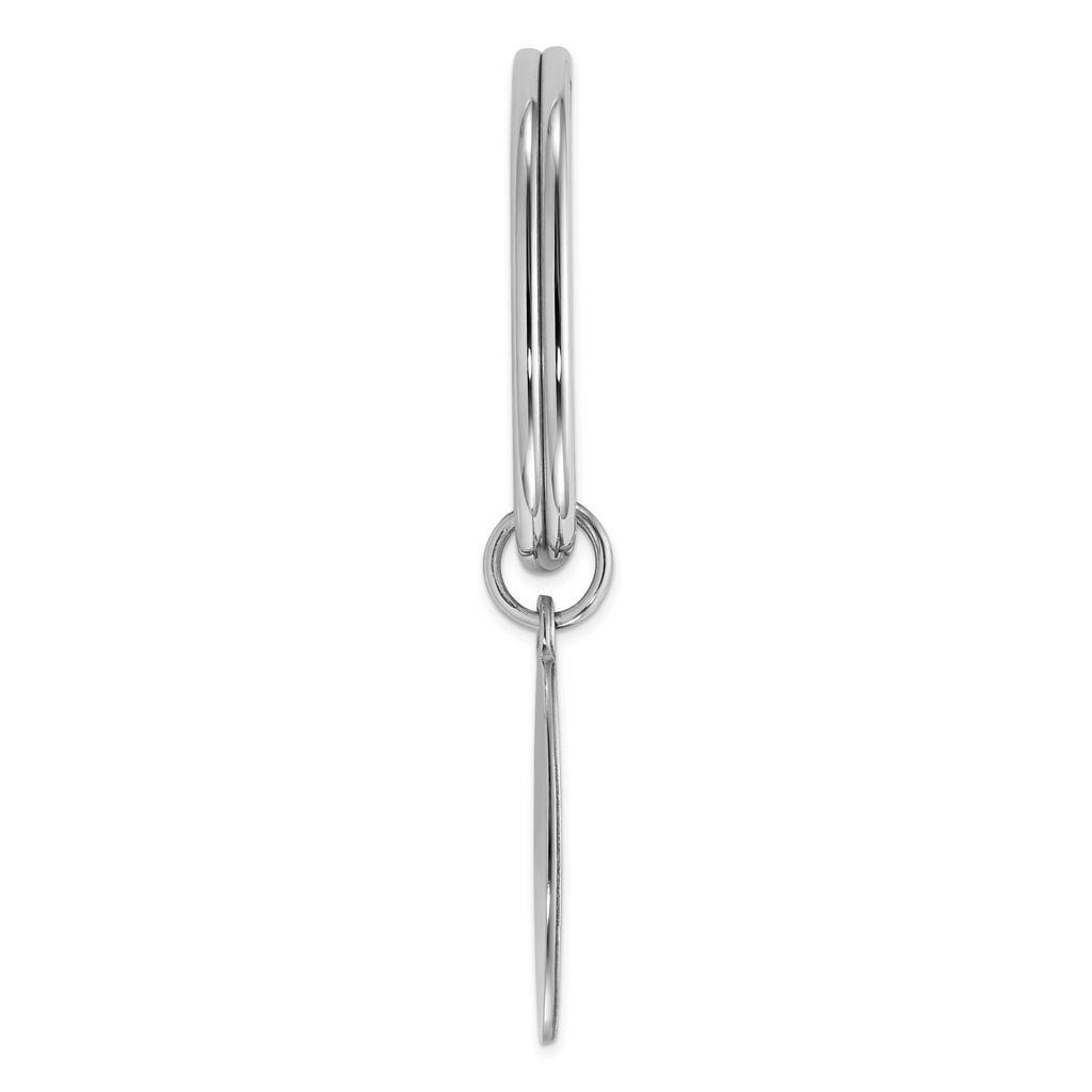 Oval Charm Chain Key Ring in Sterling Silver, Engravable - Sophia Jewelers
