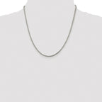 Sterling Silver Rhodium-plated 2mm D/C Square Franco Chain
