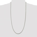 Sterling Silver Rhodium-plated 2mm D/C Square Franco Chain