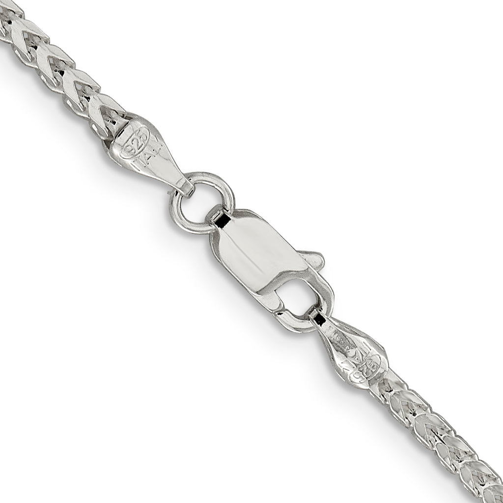 Sterling Silver 2.55mm Diamond-Cut Square Franco Chain