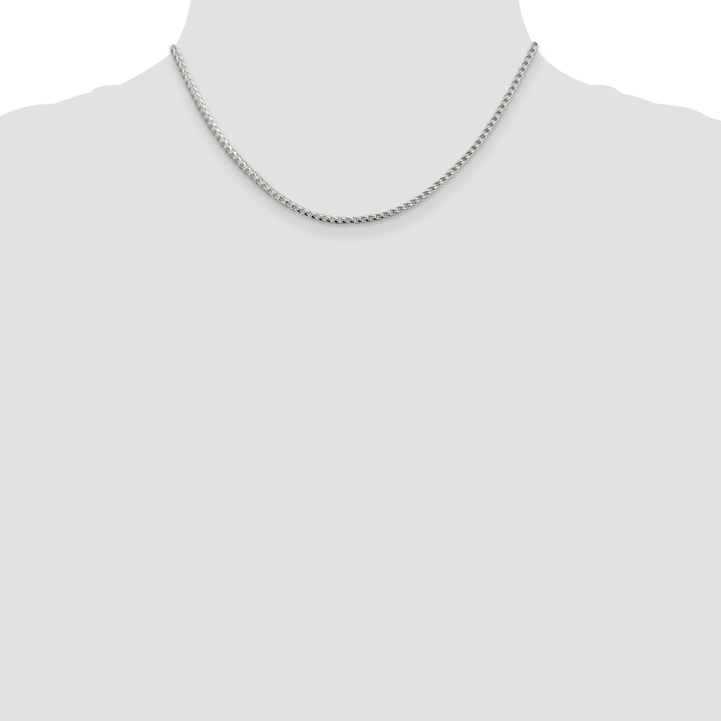 Sterling Silver Diamond-Cut Franco Chain Necklace 2.55mm