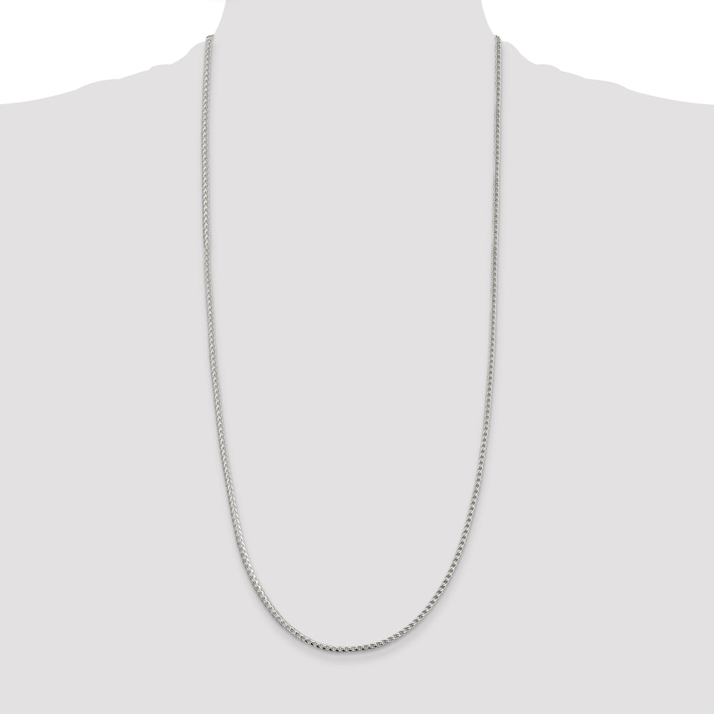 Sterling Silver 2.55mm Diamond-Cut Square Franco Chain
