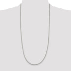 Sterling Silver 2.55mm Diamond-Cut Square Franco Chain