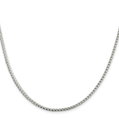 Sterling Silver Rhodium-plated 2.55mm D/C Square Franco Chain