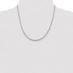 Sterling Silver Rhodium-plated 2.55mm D/C Square Franco Chain