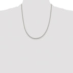 Sterling Silver Rhodium-plated 2.55mm D/C Square Franco Chain