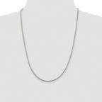 Sterling Silver Rhodium-plated 2.55mm D/C Square Franco Chain