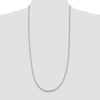 Sterling Silver Rhodium-plated 2.55mm D/C Square Franco Chain