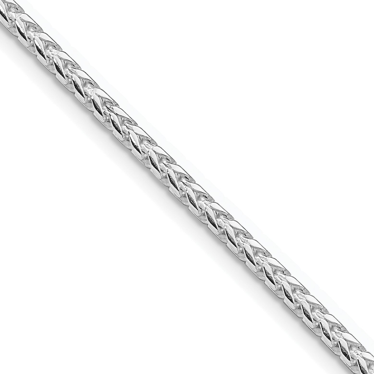 Sterling Silver Rhodium-plated 2.55mm D/C Square Franco Chain