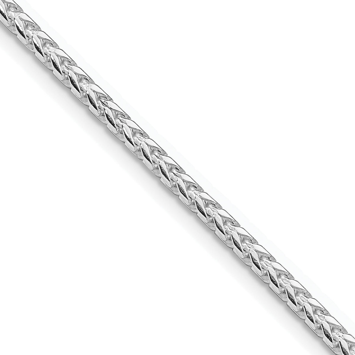 Sterling Silver Rhodium-plated 2.55mm D/C Square Franco Chain