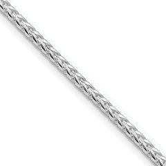Sterling Silver Rhodium-plated 2.55mm D/C Square Franco Chain