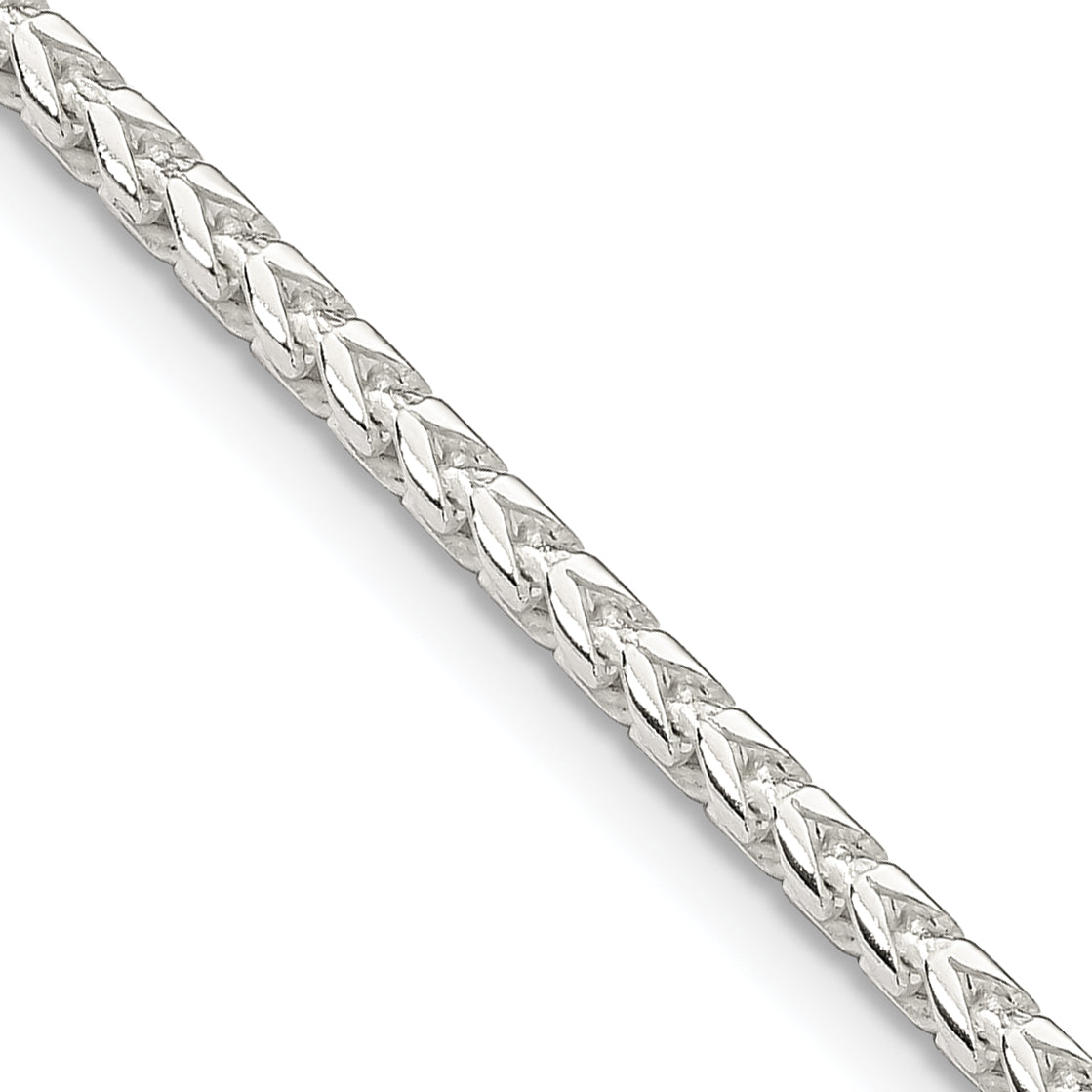 Sterling Silver 2.55mm Diamond-Cut Square Franco Chain