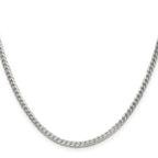 Sterling Silver 3.1mm Diamond-Cut Square Franco Chain