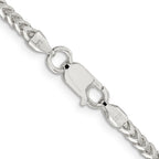 Sterling Silver 3.1mm Diamond-Cut Square Franco Chain