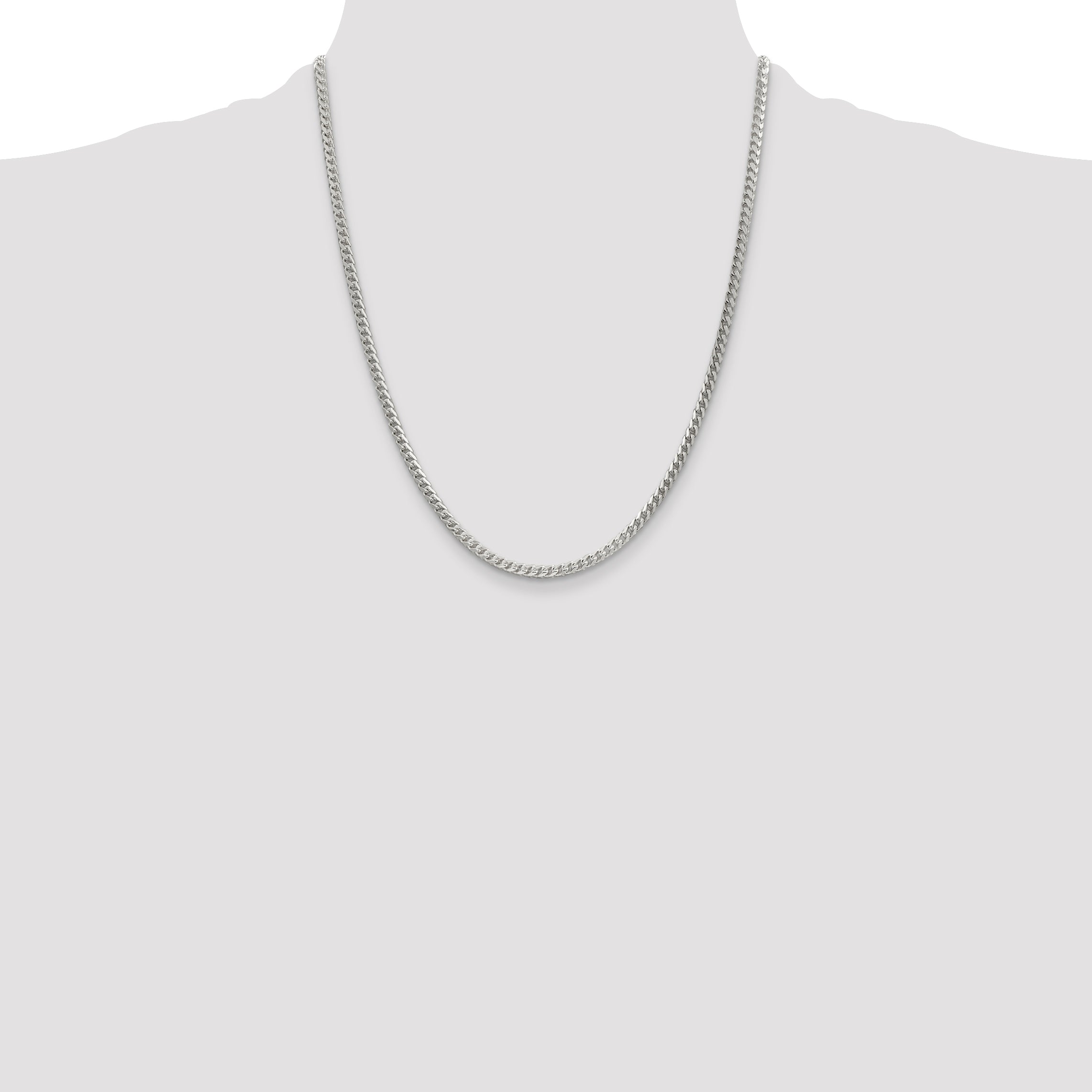 Sterling Silver 3.1mm D/C Square Franco Chain