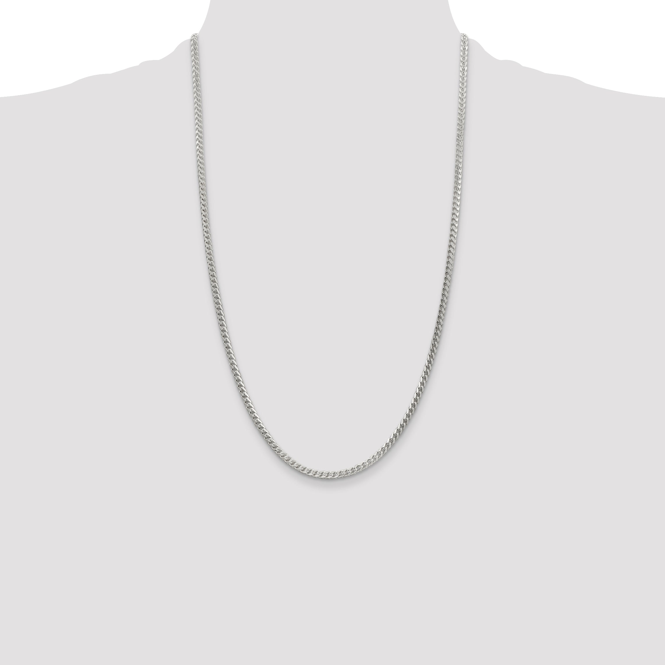 Sterling Silver 3.1mm D/C Square Franco Chain