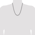 Sterling Silver Antiqued 3.1mm D/C Square Franco Chain