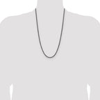 Sterling Silver Antiqued 3.1mm D/C Square Franco Chain