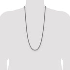 Sterling Silver Antiqued 3.1mm D/C Square Franco Chain