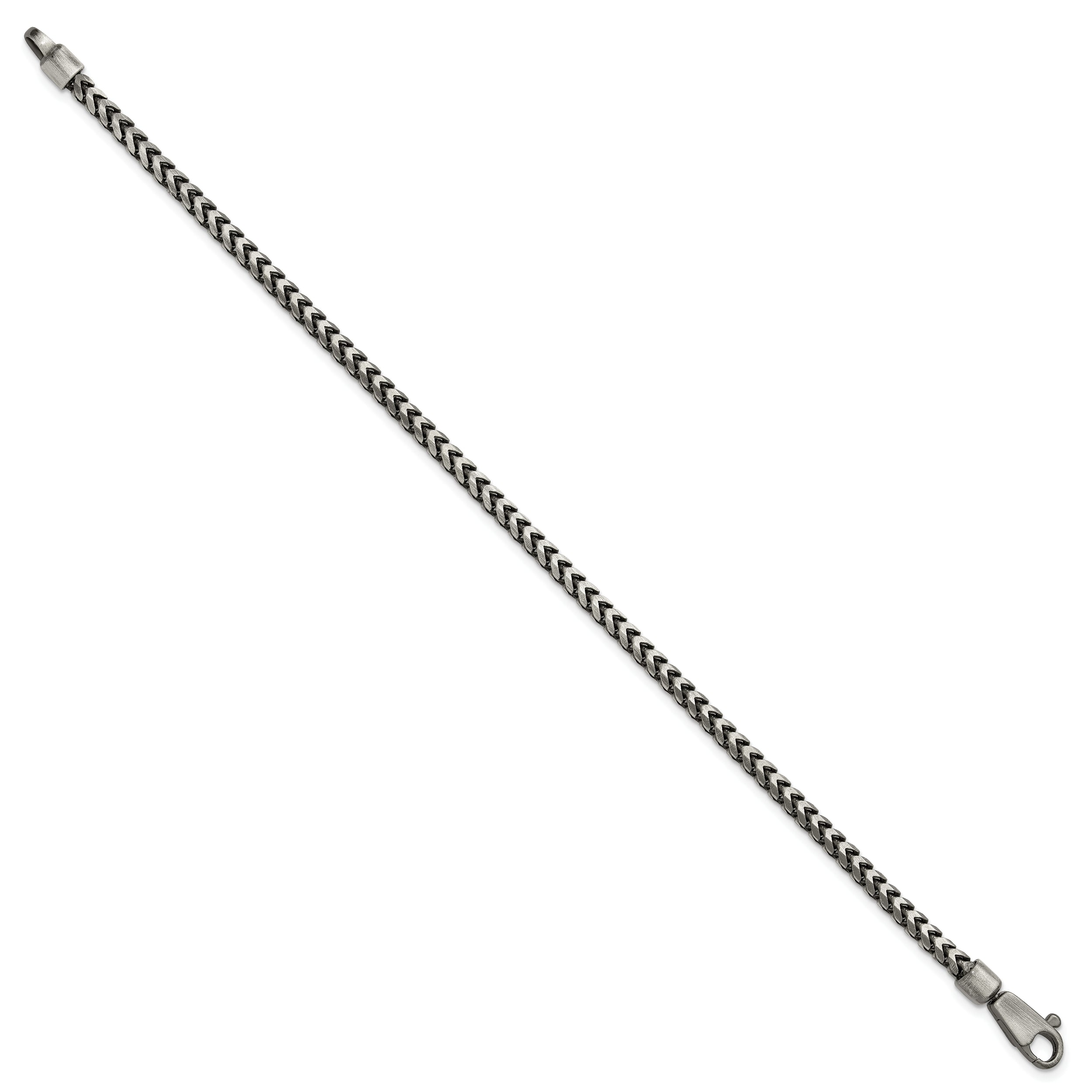 Sterling Silver Antiqued 3.1mm D/C Square Franco Chain