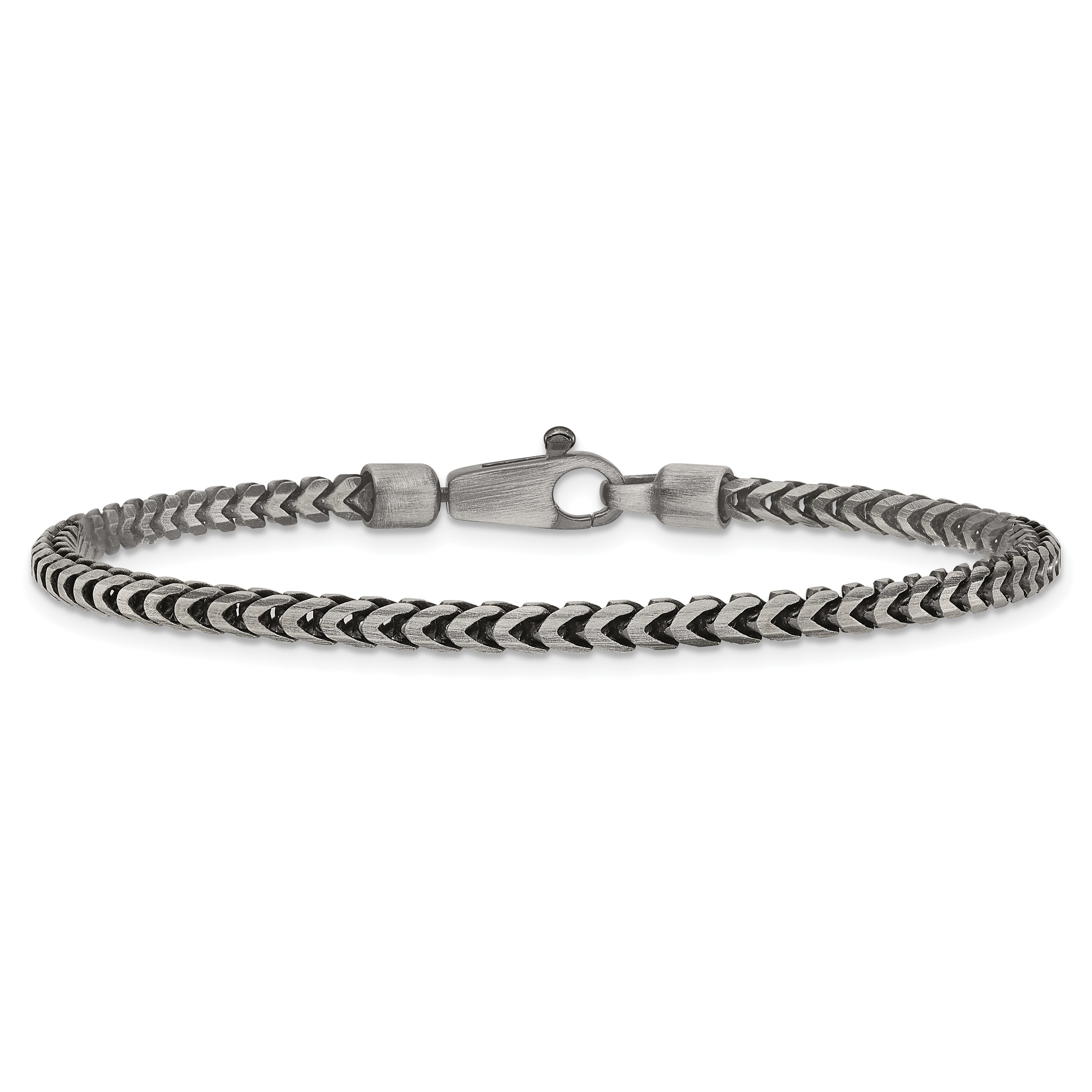 Sterling Silver Antiqued 3.1mm D/C Square Franco Chain