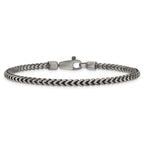 Sterling Silver Antiqued 3.1mm D/C Square Franco Chain