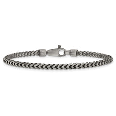 Sterling Silver Antiqued 3.1mm D/C Square Franco Chain