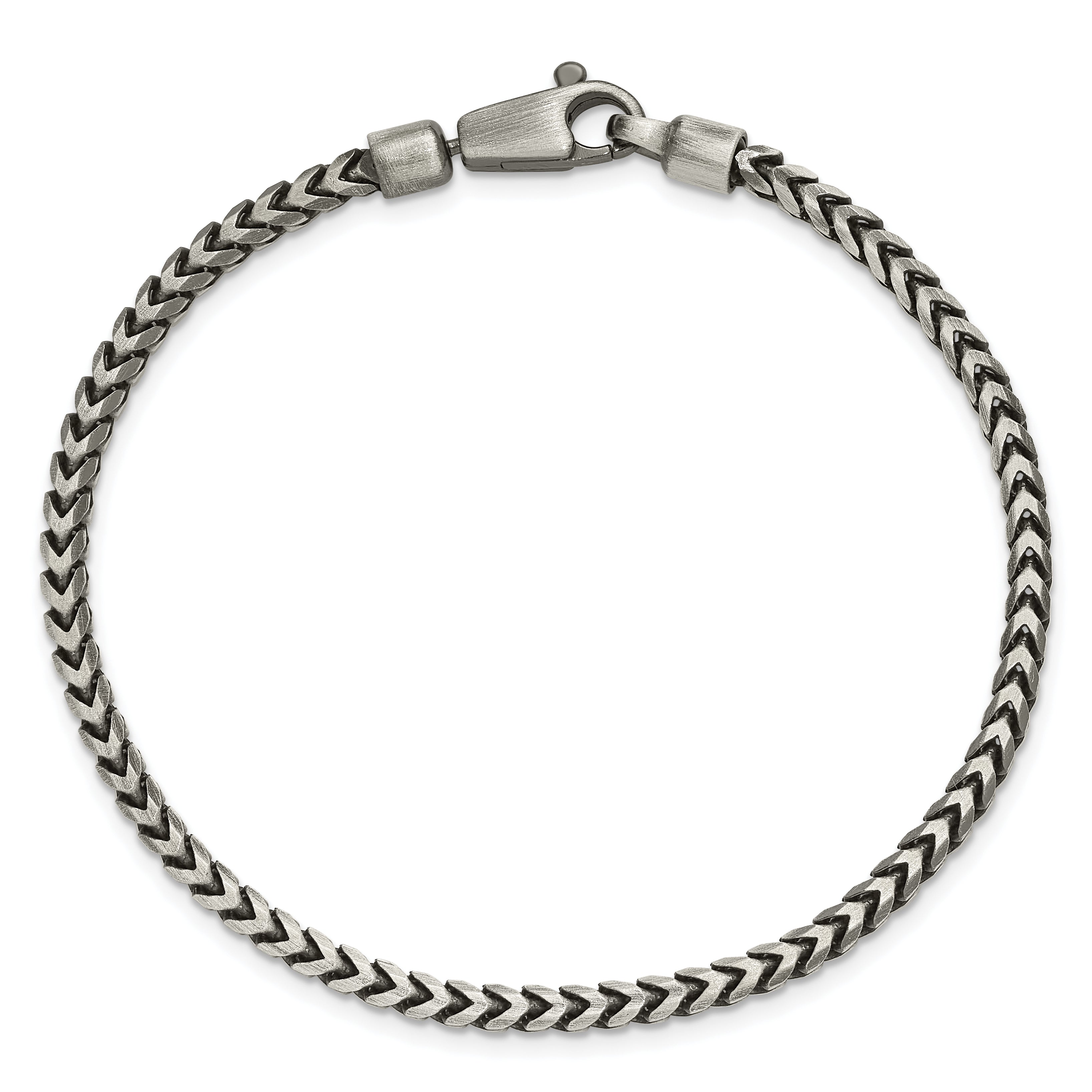 Sterling Silver Antiqued 3.1mm D/C Square Franco Chain