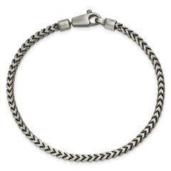 Sterling Silver Antiqued 3.1mm D/C Square Franco Chain