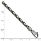 Sterling Silver Antiqued 3.1mm D/C Square Franco Chain