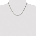 Sterling Silver Rhodium-plated 3mm D/C Square Franco Chain