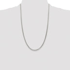 Sterling Silver Rhodium-plated 3mm D/C Square Franco Chain