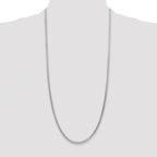 Sterling Silver Rhodium-Plated 3.1mm Diamond-Cut Square Franco Chain