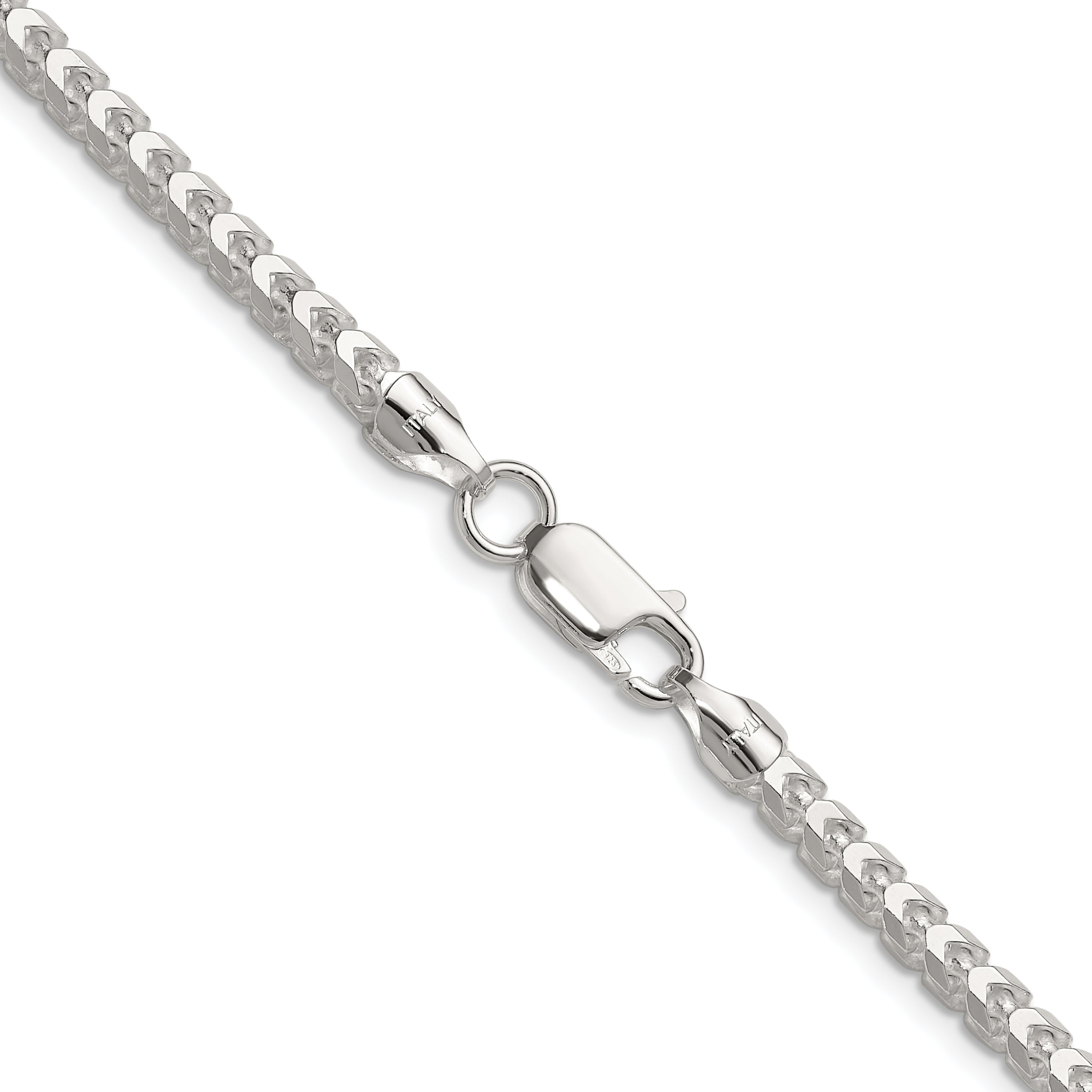 Sterling Silver 4.0mm D/C Square Franco Chain