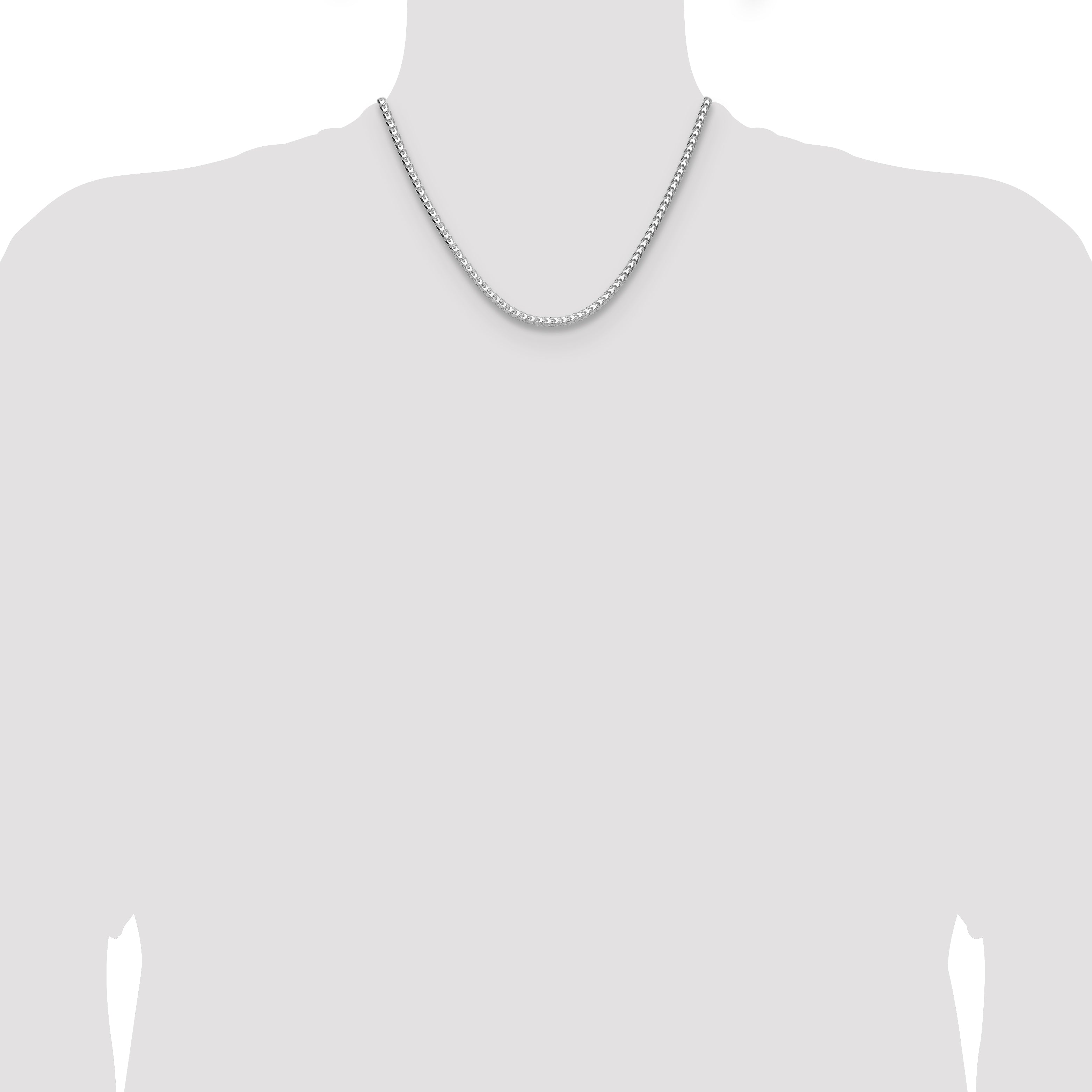 Sterling Silver 4.0mm D/C Square Franco Chain