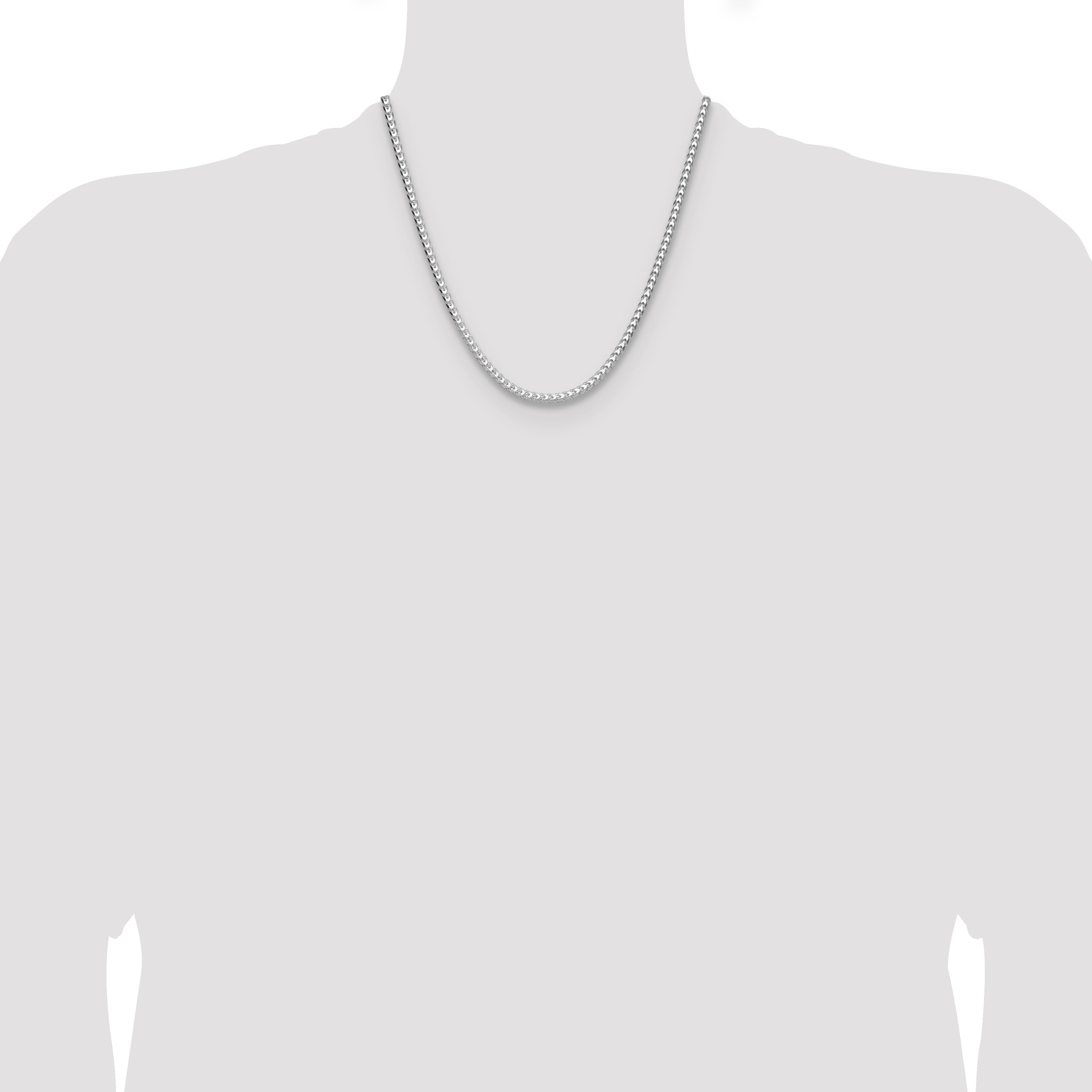 Sterling Silver 4.0mm D/C Square Franco Chain