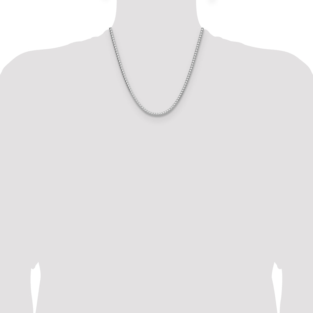Sterling Silver 4.0mm D/C Square Franco Chain