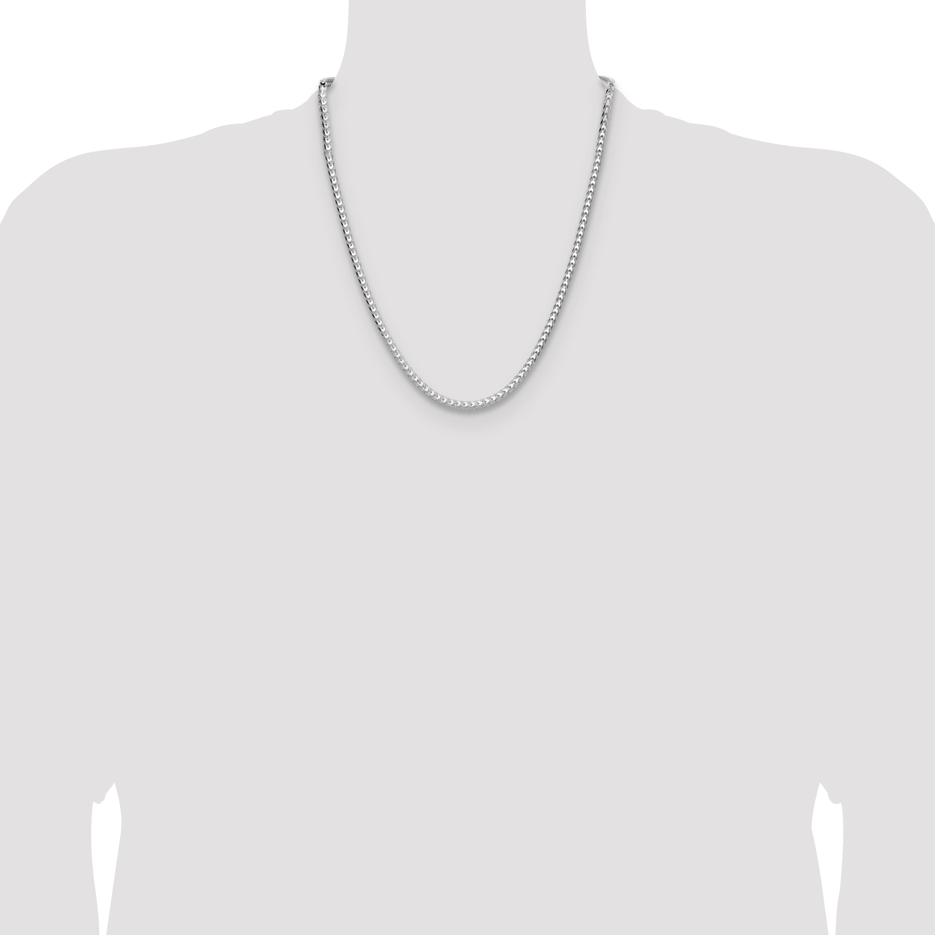 Sterling Silver 4.0mm D/C Square Franco Chain