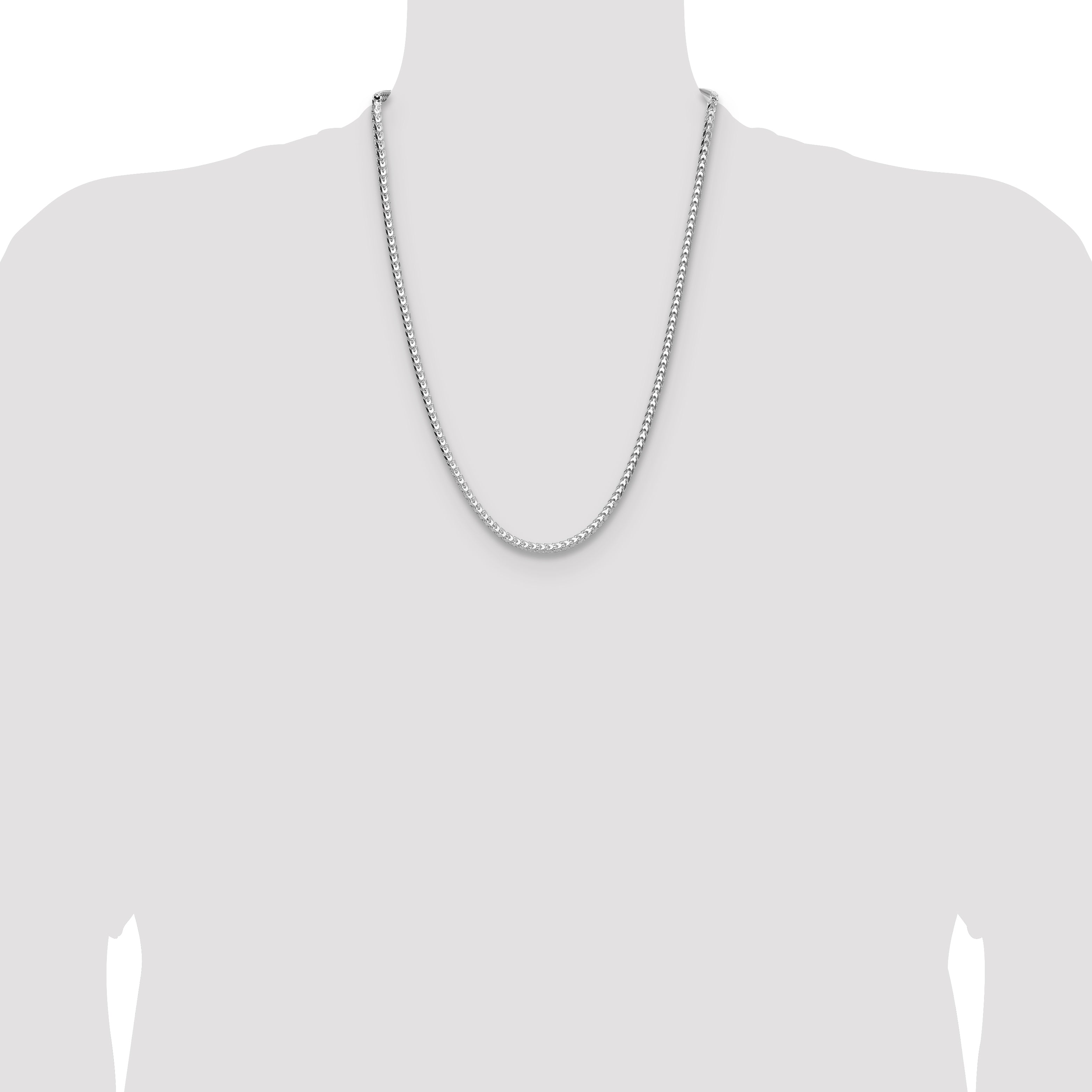 Sterling Silver 4.0mm D/C Square Franco Chain