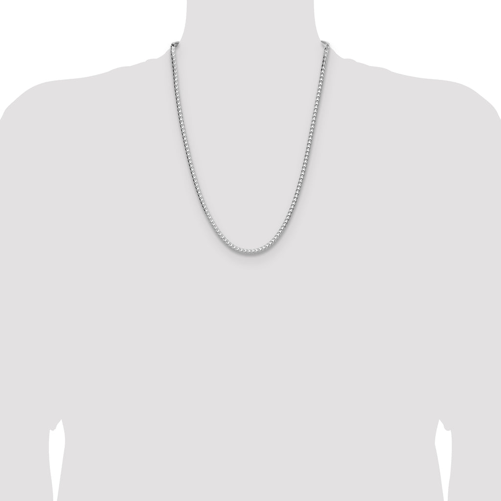 Sterling Silver 4.0mm D/C Square Franco Chain