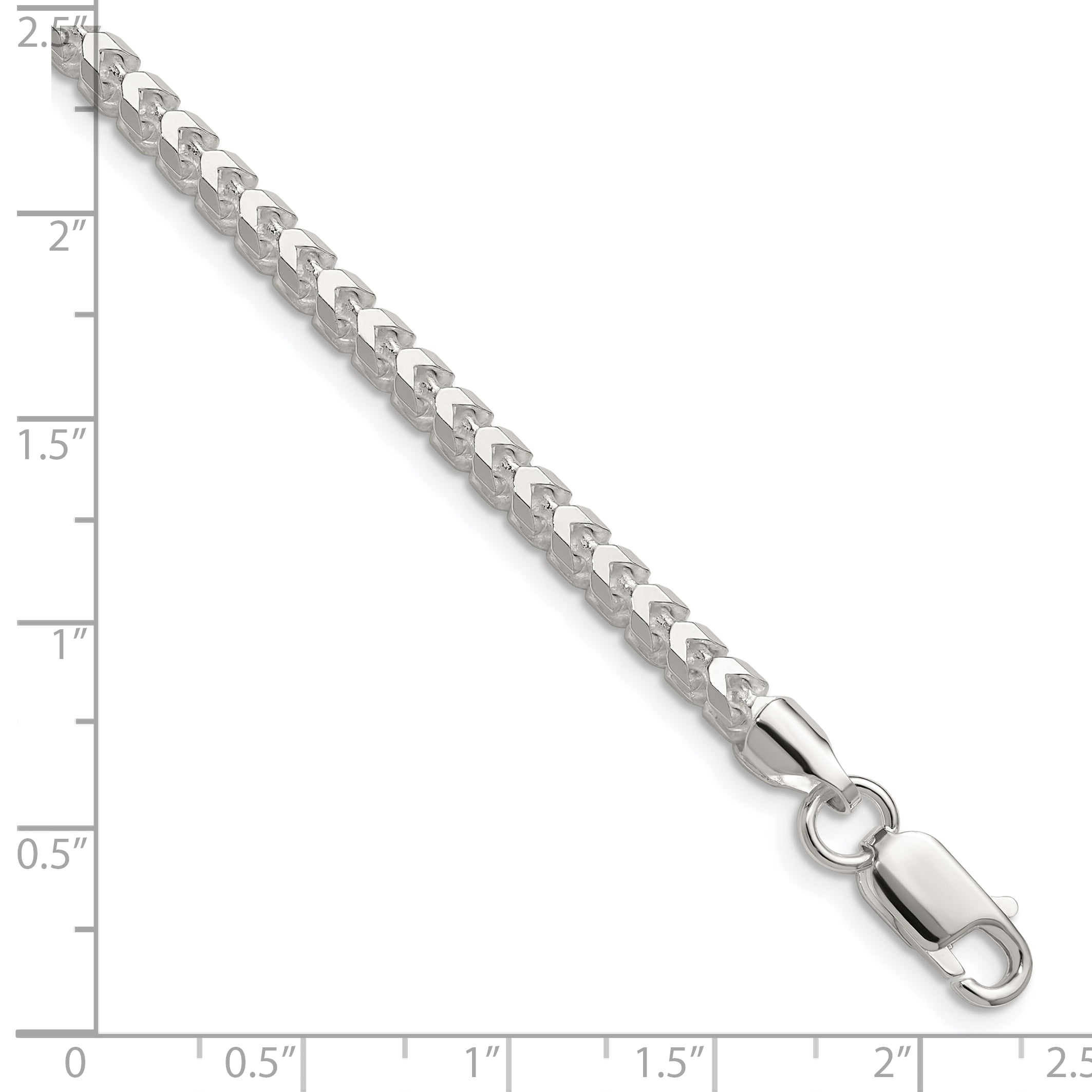 Sterling Silver 4.0mm D/C Square Franco Chain