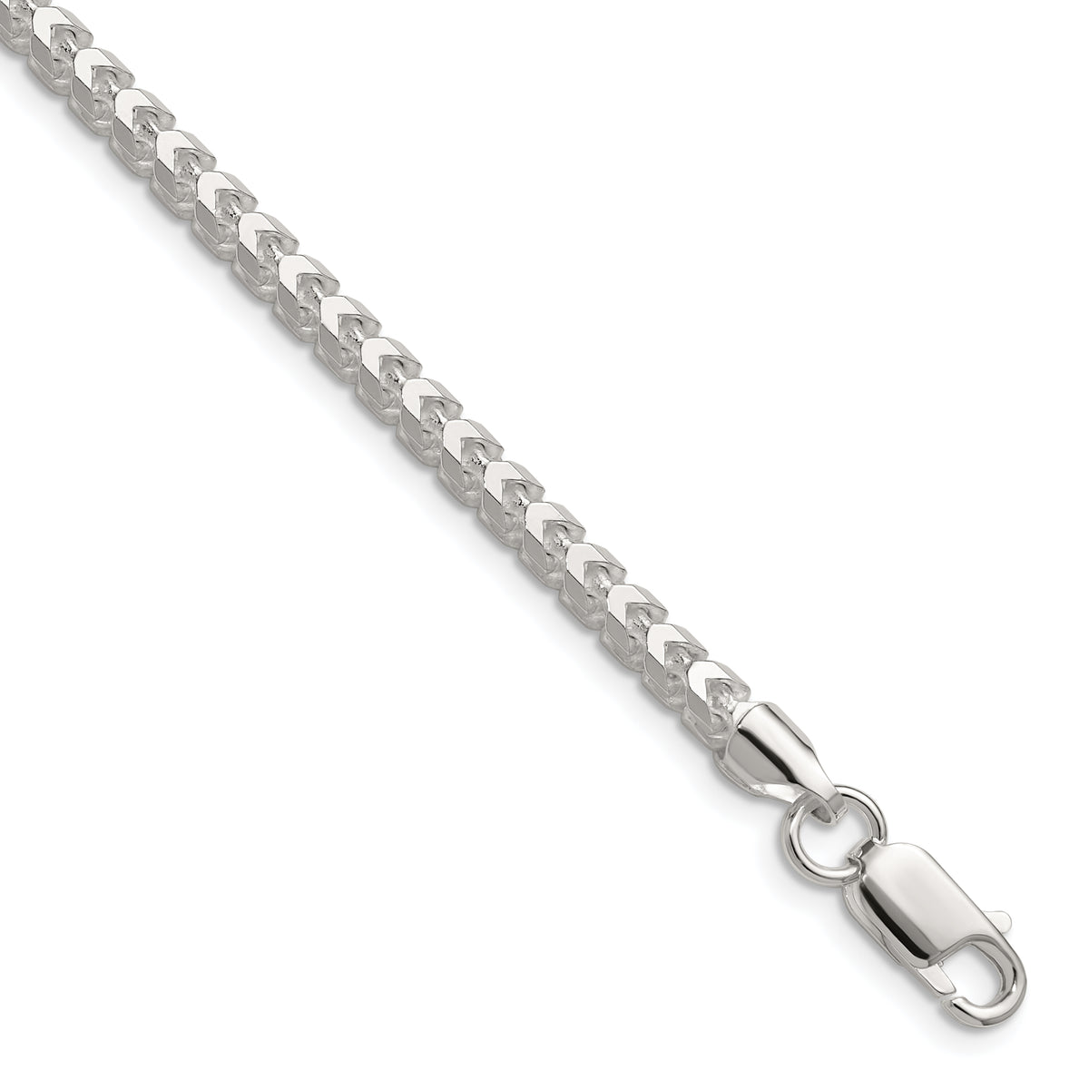 Sterling Silver 4.0mm D/C Square Franco Chain
