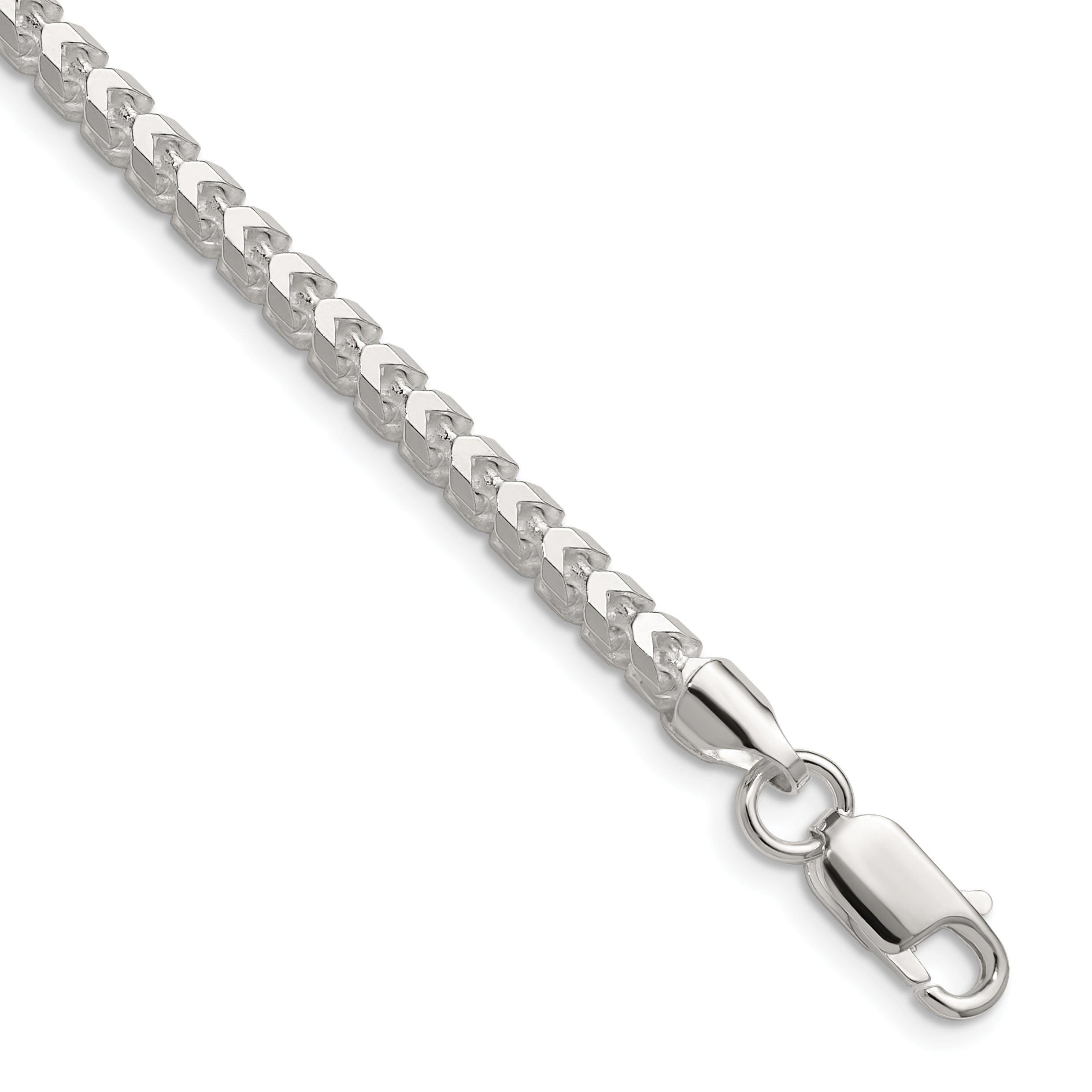 Sterling Silver 4.0mm D/C Square Franco Chain