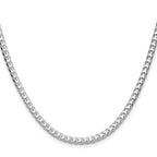 Sterling Silver Rhodium-plated 4.0mm D/C Square Franco Chain