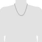 Sterling Silver Rhodium-plated 4.0mm D/C Square Franco Chain
