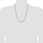 Sterling Silver Rhodium-plated 4.0mm D/C Square Franco Chain