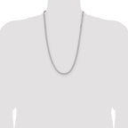 Sterling Silver Rhodium-plated 4.0mm D/C Square Franco Chain