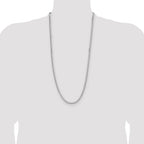 Sterling Silver Rhodium-plated 4.0mm D/C Square Franco Chain