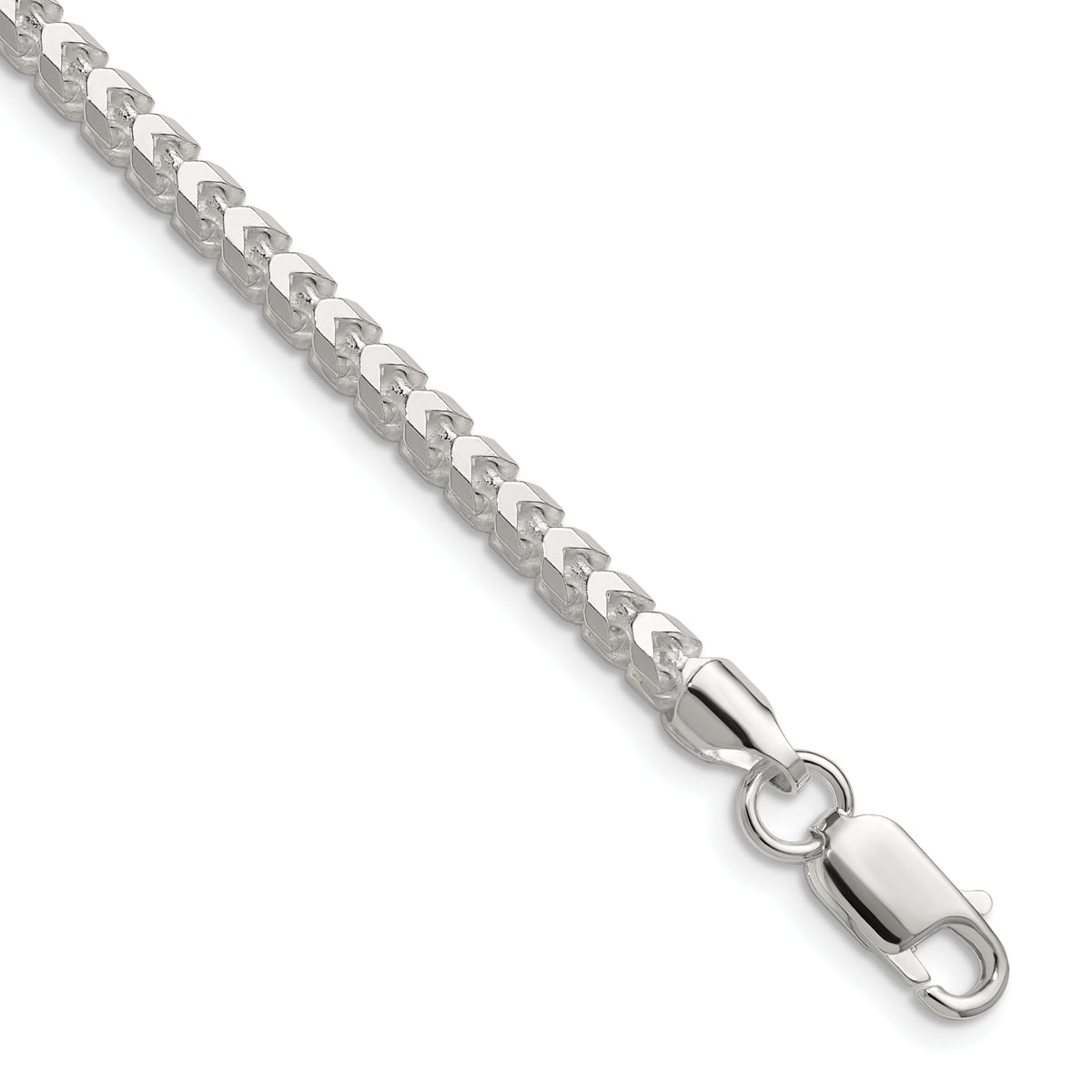 Sterling Silver 4.0mm D/C Square Franco Chain